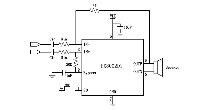 HX8002D1典型应用电路图