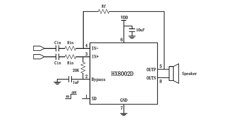 HX8002D典型应用电路图