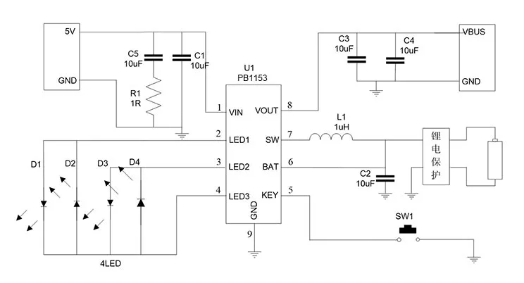 华芯邦典型应用电路图PB1153